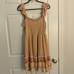 Maurices Ruffled Boho Dress in Yellow and Cream